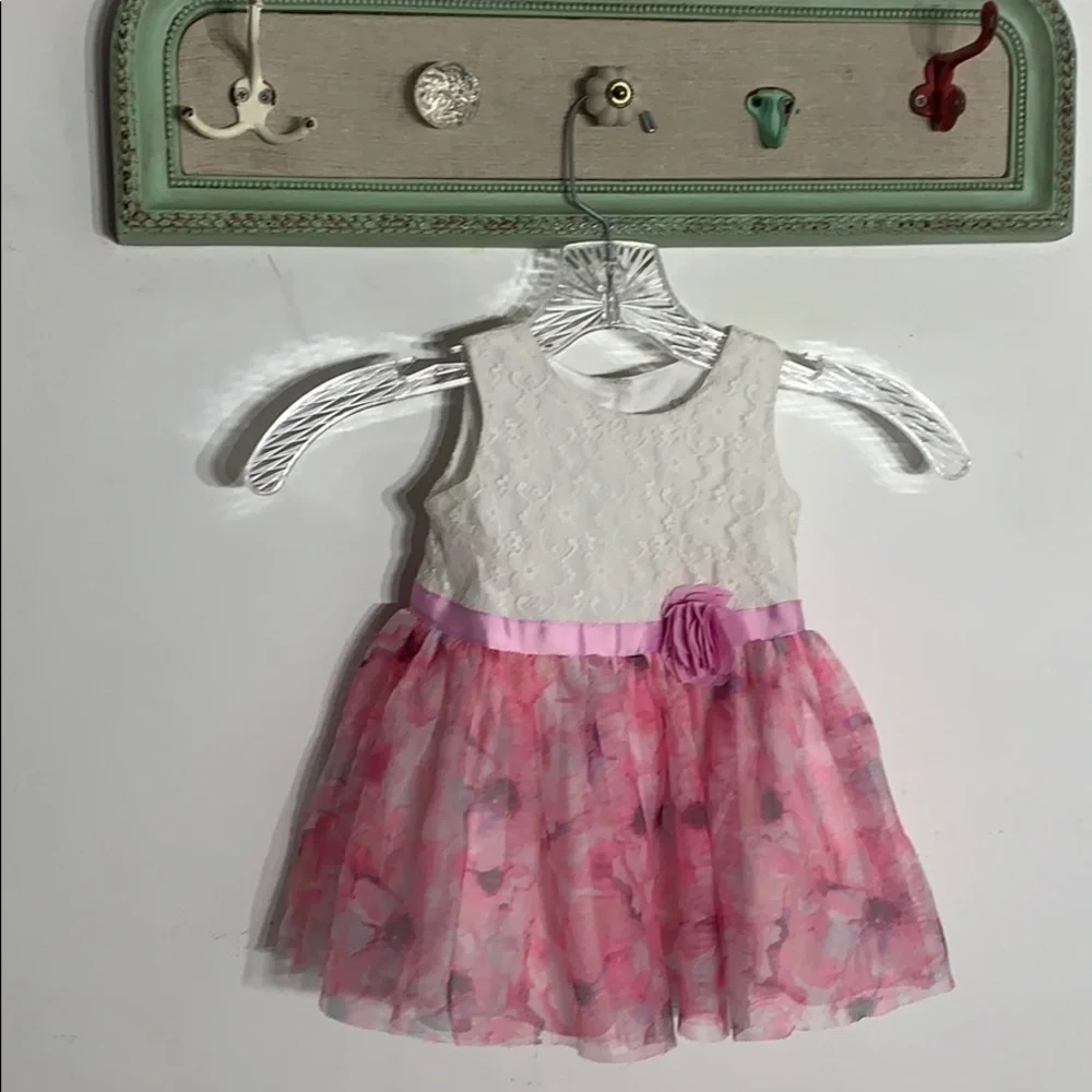 Children’s place pink floral party dress A line girls 12-18 months - Picture 1 of 5